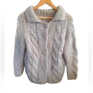 Vintage Bellariva made in Italy Wool Sweater Blue Pink Size Medium
